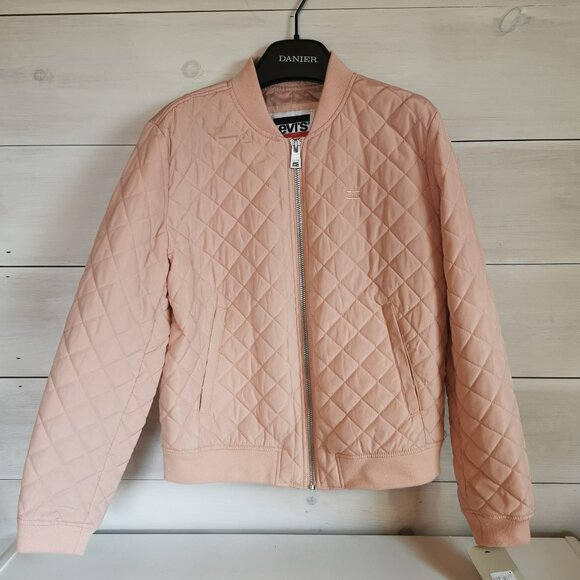 Levis Quilted Pink Bomber Jacket - NWT - Large - Picture 1 of 13